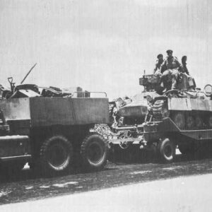 Diamond-T tank transporter with Valentine tank