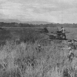 US Marines and Sherman tank, Guadalcanal