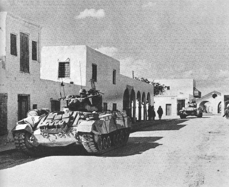 Valentine tanks of the 8th Army at Ben Gardane,