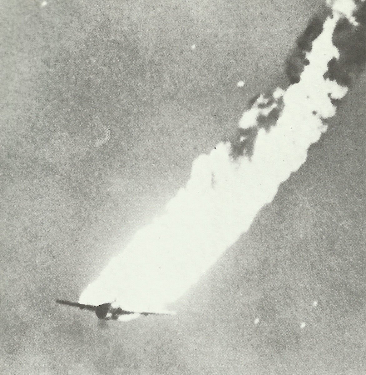 burning Japanese torpedo bomber