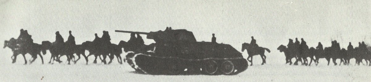 Soviet cavalry and T-34 tanks