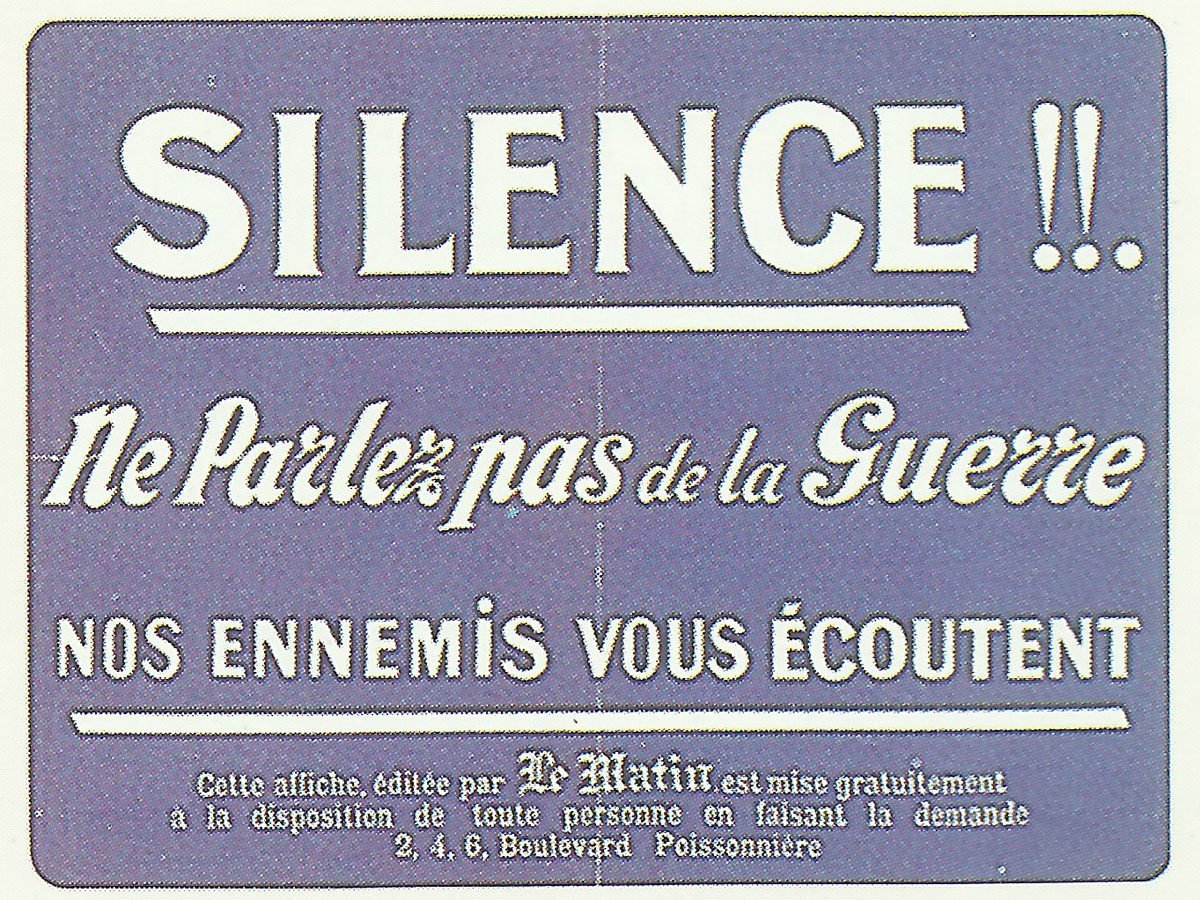 Diary February 4, 1918 24 France: pay attention to enemy agents and spies