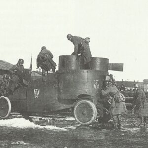 left behind Russian armored car