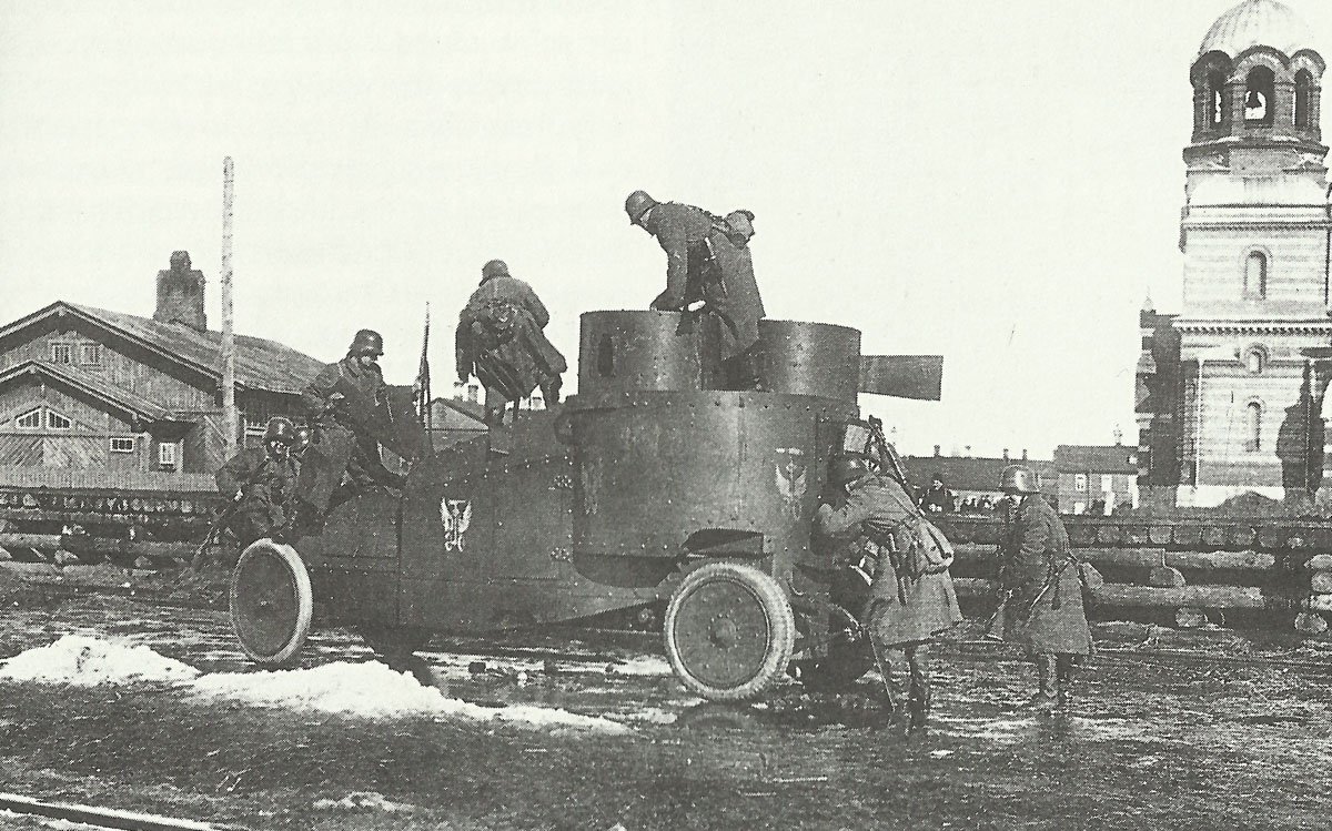 left behind Russian armored car