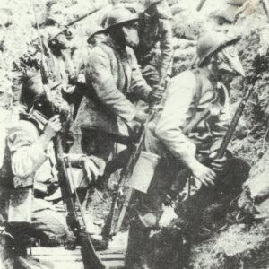 French soldiers await a gas attack