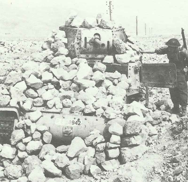 Italian M13/40 tank converted into a strongpoint