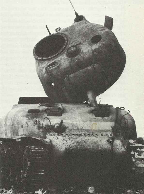 Diary April 23, 1943 10 Wrecked US M4 Sherman tank after German fighter-bomber raid