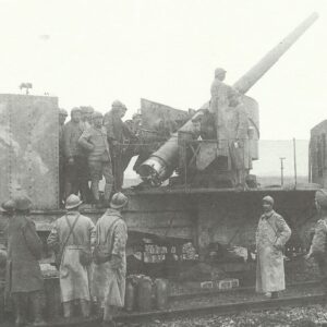 train-mounted naval gun