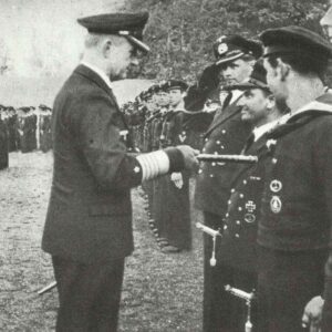 Admiral Doenitz with members of a U-boat crew