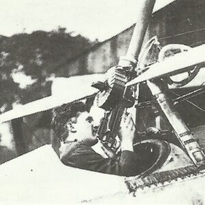 Billy Bishop checks the Lewis machine gun