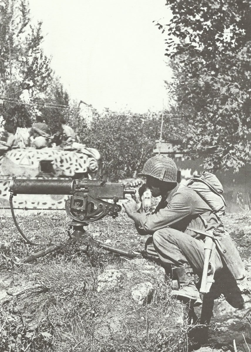 Browning M1917A1 machine gun in Italy 1944