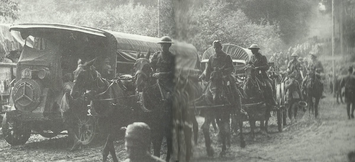 soldiers rush ammunition supplies to the front