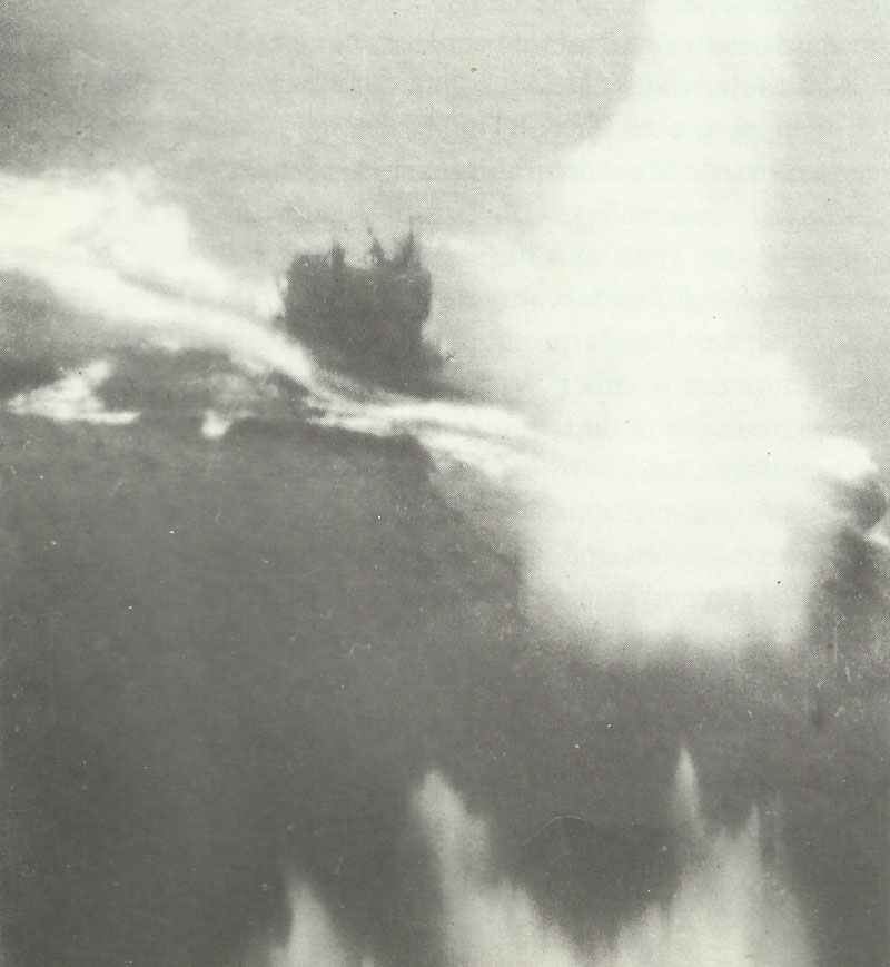 German U-boat shortly before sunk by plane of RAF Coastal Command.