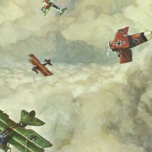 Attack of German Fokker Dr. triplanes and Fokker DVII fighters