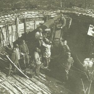 Italian artillery gun at the Piave