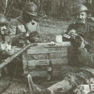 British and French soldiers playing cards
