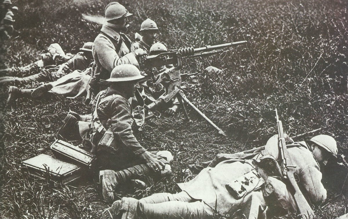 Diary July 21, 1918 6 French and British soldiers operate together