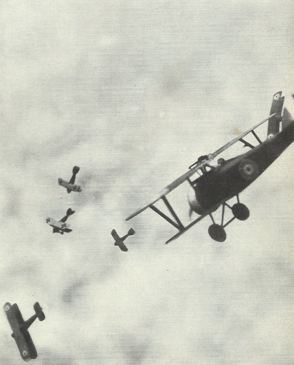 Air combat between British and German fighters