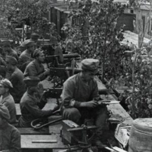 Czech soldiers in an armoured train