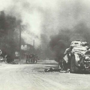 two by German anti-tank gun destroyed Italian Autobilnda AB 41 armoured cars