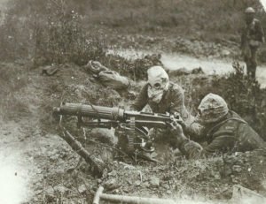 Vickers machine-gun in action