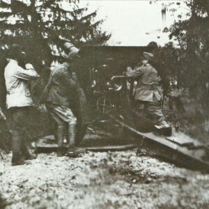 Skoda Model 1914 149-mm-howitzer in action with Italian forces