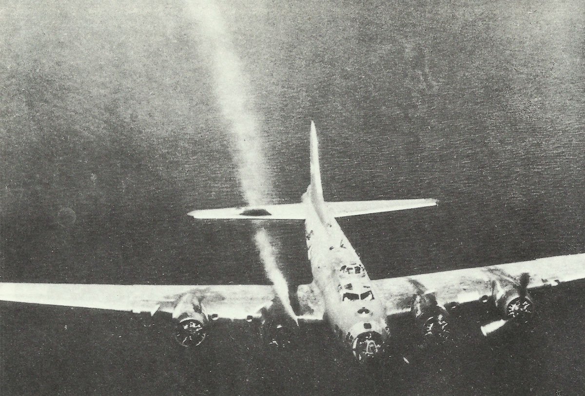 B-17 shot down over the sea