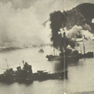 Japanese ships in Rabaul under air strike