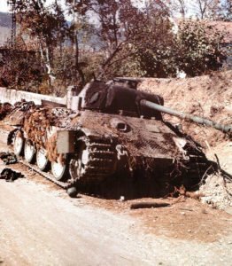 Destroyed Panther tank of the Panzer-Lehr-Division
