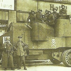 armoured car is standing here on Alexanderplatz in Berlin