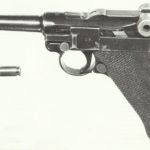 Pistol 08 in loaded condition with cartridge