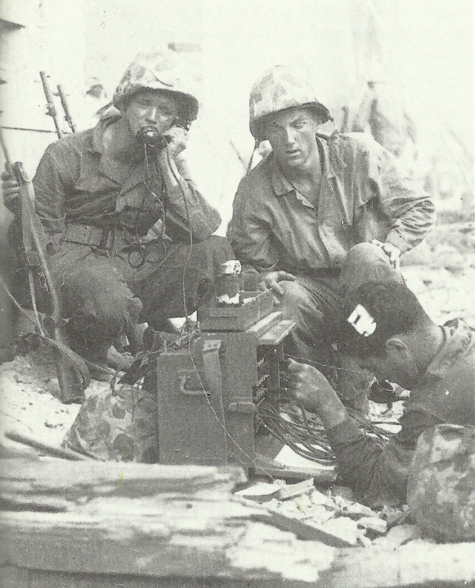 US Marines using an advanced field telephone