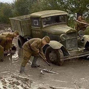 GAZ truck in the mud