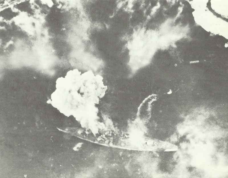 Battleship Tirpitz under attack by Fairey Barracudas