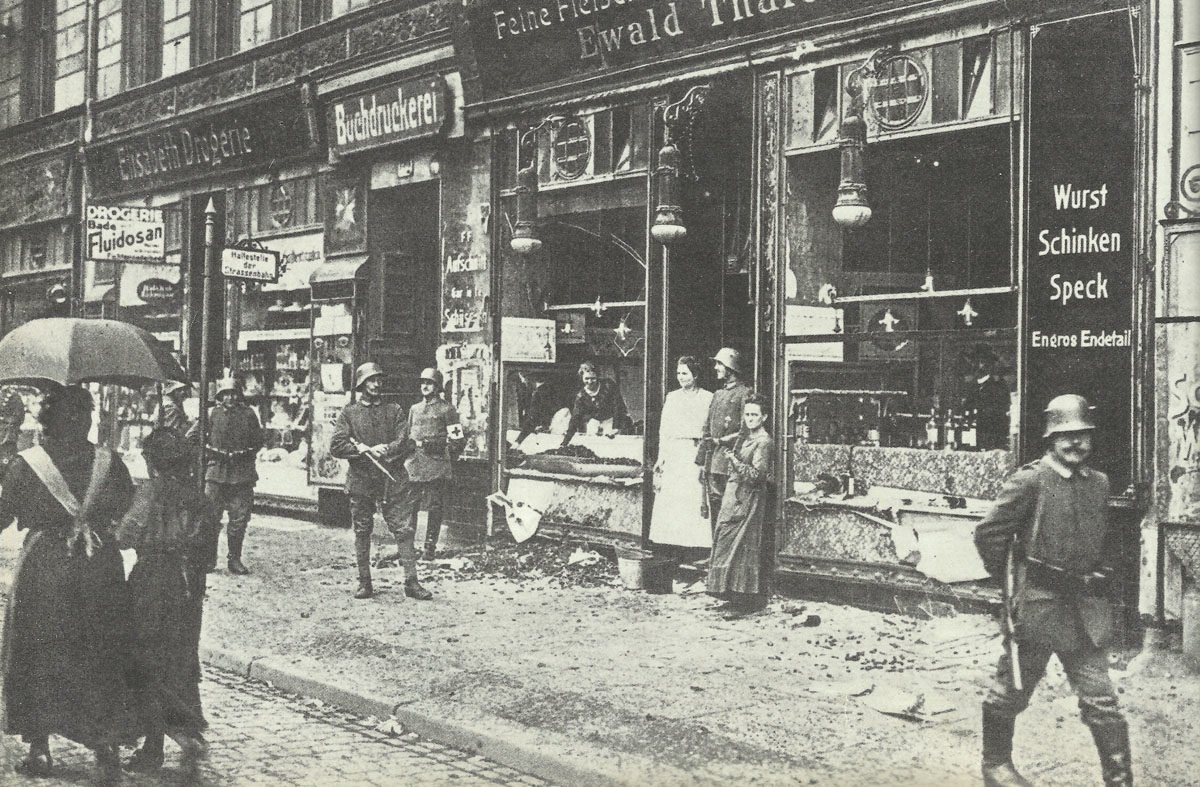 Diary April 24, 1919 4 Plundered shops are guarded by government soldiers,