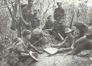 A section of British soldiers of Slim's 14th Army in Burma