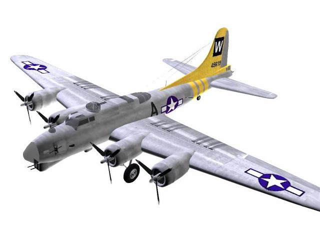 3d model of Boeing B-17G Flying Fortress.