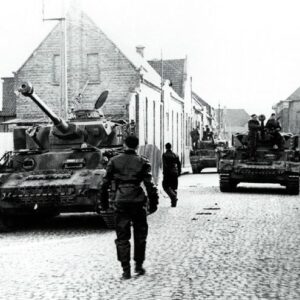 Panzer IV of the 'HJ' in the streets of Caen