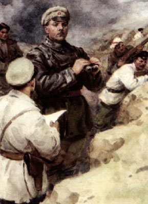 Voroshilov, in the trenches off Tsaritsyn