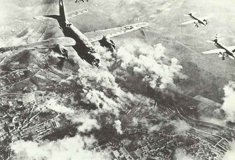 B-26 Marauders attacking railway yards.