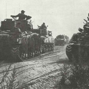 British armoured division equipped with Sherman tanks