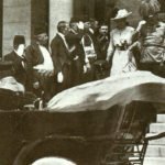 Franz Ferdinand and his wife leaving the town hall
