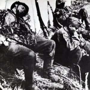 Completely exhausted soldiers of the Waffen-SS