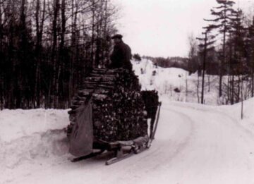wooden sled in the winter of 1940-41