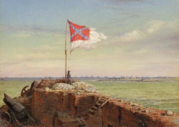 Fort Sumter under Confederate flag 