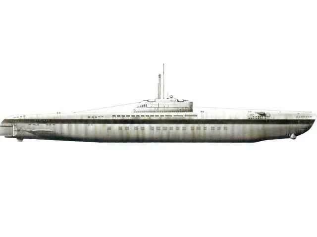 Model of Type XXI U-Boat. Typ XXI