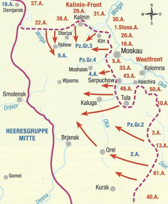 Map of the Soviet counteroffensive against Army Group Center