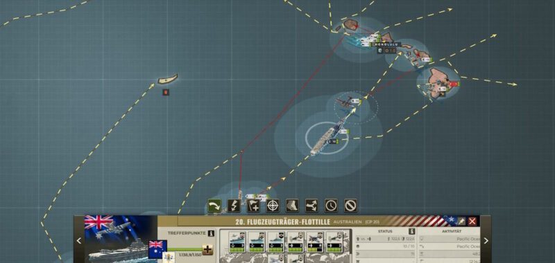 Australian aircraft carrier and battleship convoy approaches Hawaii