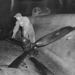 propeller of a B-17 was shot away