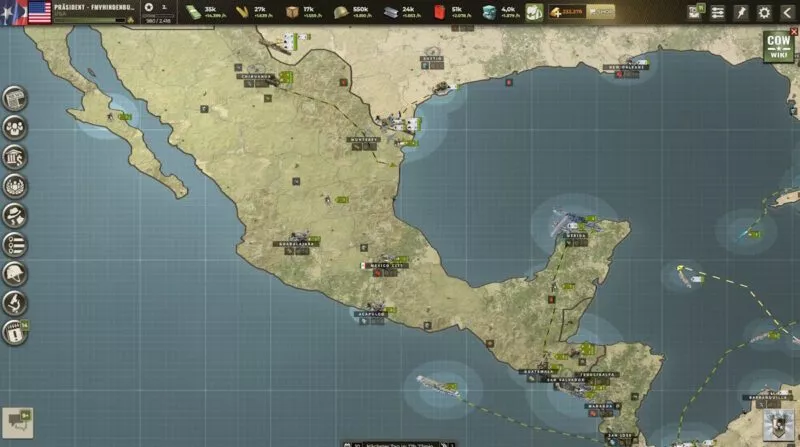 Call of War with USA 32  situation shortly before Mexico's withdrawal from the coalition